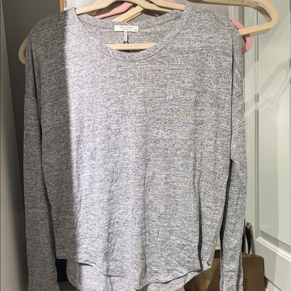 rag & bone Light Gray Long Sleeve Tee